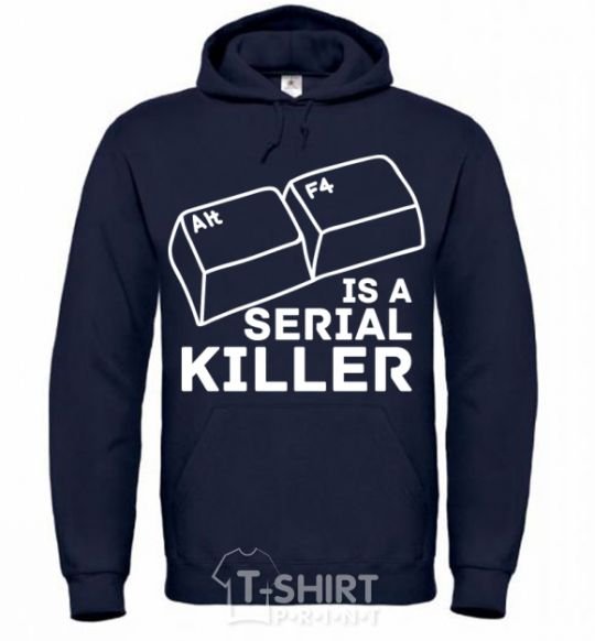 Men`s hoodie Alt F4 - serial killer navy-blue фото