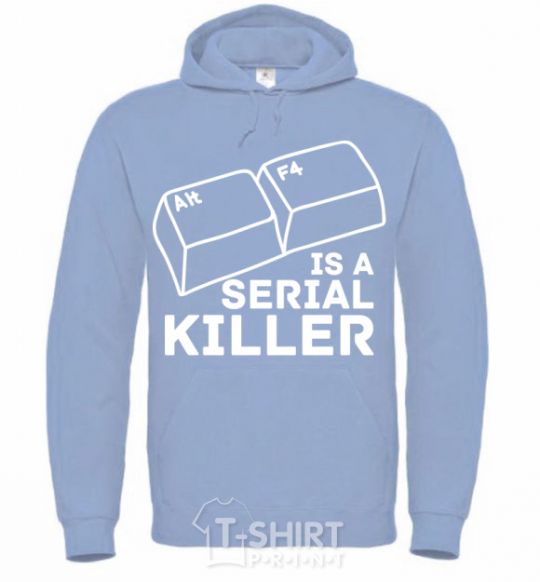Men`s hoodie Alt F4 - serial killer sky-blue фото