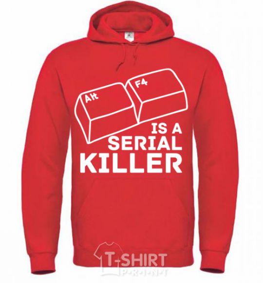 Men`s hoodie Alt F4 - serial killer bright-red фото