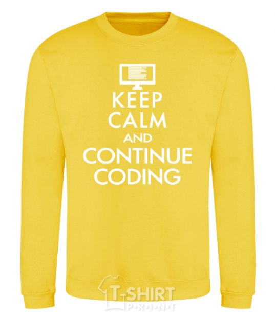 Свитшот Keep calm and continue coding Солнечно желтый фото