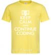 Men's T-Shirt Keep calm and continue coding cornsilk фото
