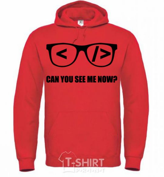 Men`s hoodie Can you see me now bright-red фото