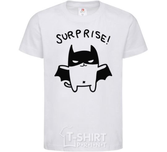 Kids T-shirt Bat cat White фото