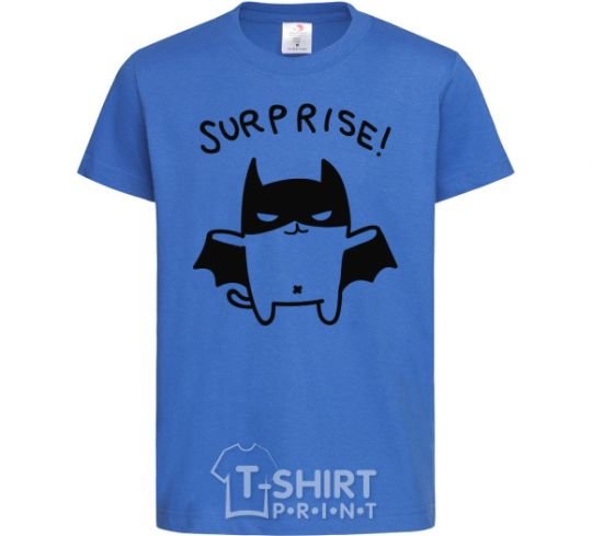 Kids T-shirt Bat cat royal-blue фото