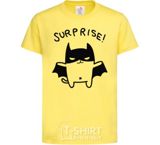 Kids T-shirt Bat cat cornsilk фото