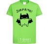 Kids T-shirt Bat cat orchid-green фото