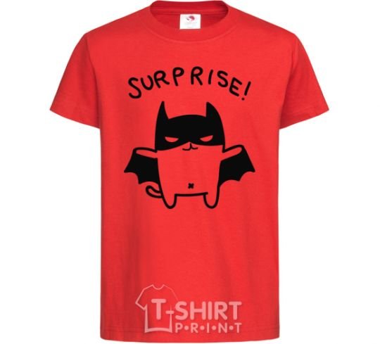 Kids T-shirt Bat cat red фото