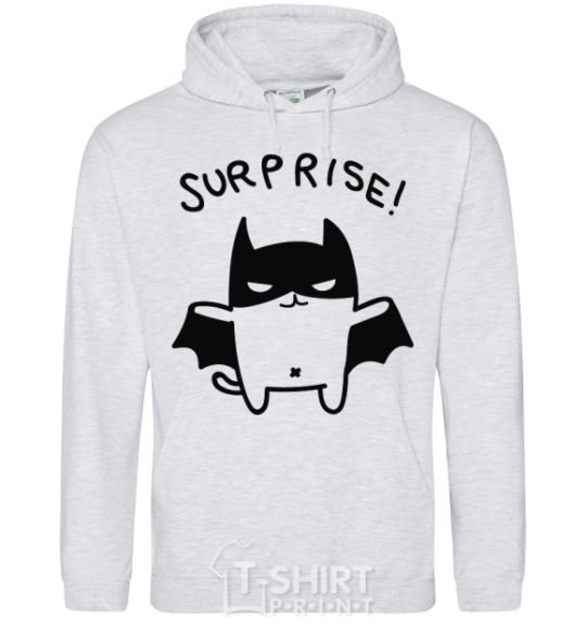 Men`s hoodie Bat cat sport-grey фото