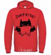 Men`s hoodie Bat cat bright-red фото