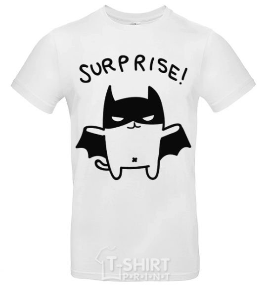 Men's T-Shirt Bat cat White фото