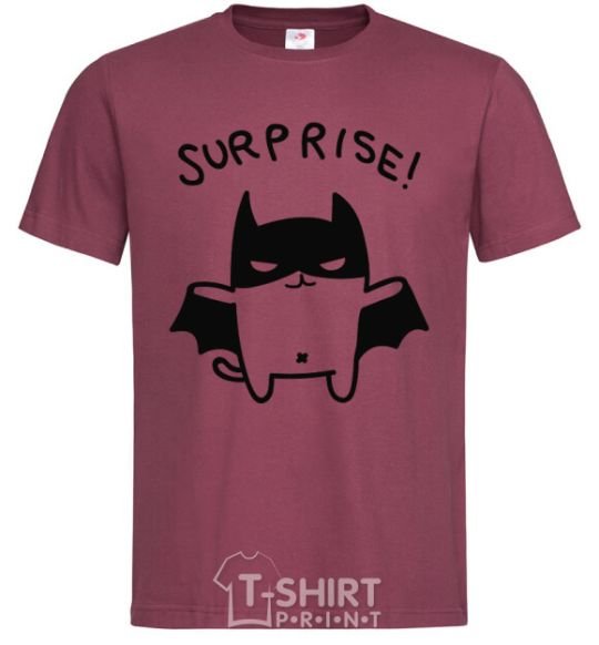 Мужская футболка Bat cat Бордовый фото