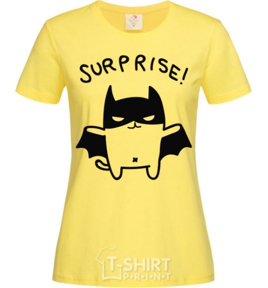 Женская футболка Bat cat Лимонный фото