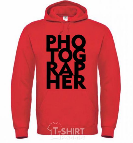 Men`s hoodie Photographer V.1 bright-red фото