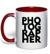 Mug with a colored handle Photographer V.1 red фото