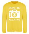 Sweatshirt Don't be negative yellow фото