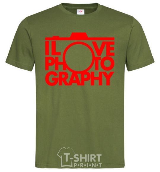 Men's T-Shirt I love photography millennial-khaki фото