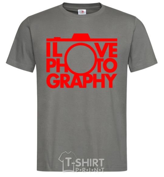 Men's T-Shirt I love photography dark-grey фото