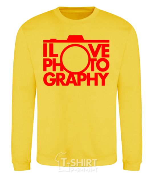 Sweatshirt I love photography yellow фото