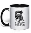 Mug with a colored handle I shoot people black фото