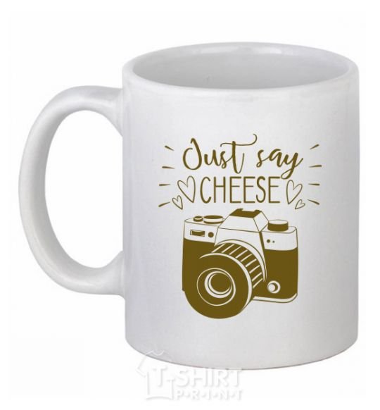 Ceramic mug Just say cheese White фото