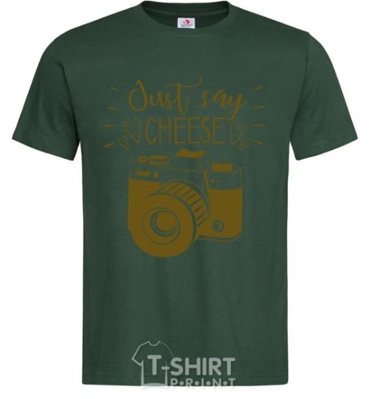 Men's T-Shirt Just say cheese bottle-green фото