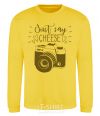 Sweatshirt Just say cheese yellow фото