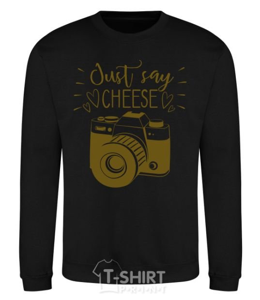 Sweatshirt Just say cheese black фото