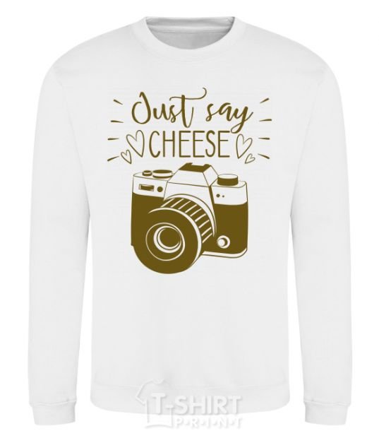 Sweatshirt Just say cheese White фото