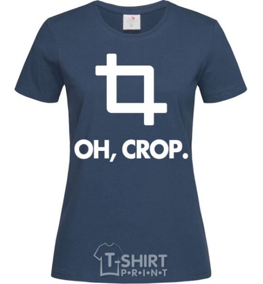 Women's T-shirt Oh crop navy-blue фото