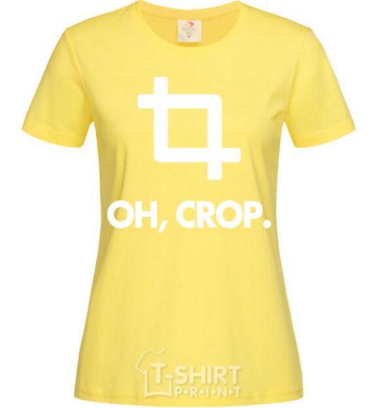 Women's T-shirt Oh crop cornsilk фото