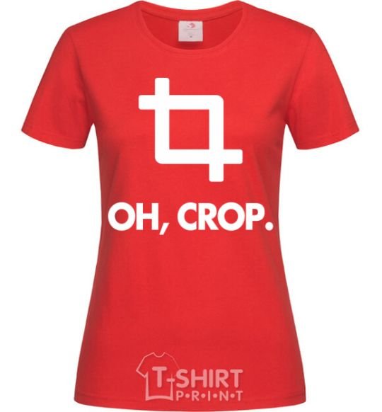 Женская футболка Oh crop Красный фото