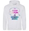 Men`s hoodie Keep calm and design more sport-grey фото