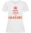 Женская футболка Keep calm and imagine Белый фото