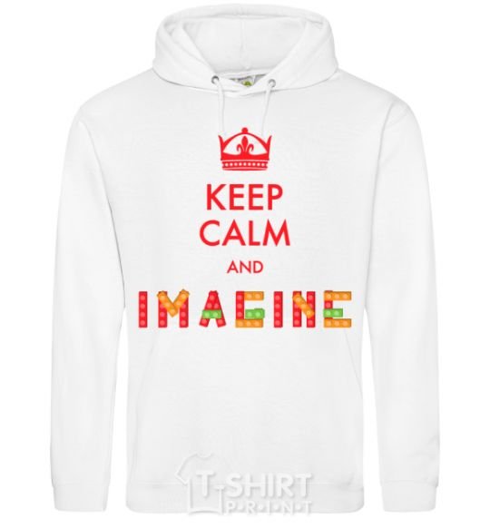 Men`s hoodie Keep calm and imagine White фото