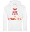 Men`s hoodie Keep calm and imagine White фото