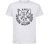 Kids T-shirt Eat sleep meow repeat White фото