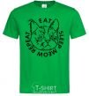 Men's T-Shirt Eat sleep meow repeat kelly-green фото