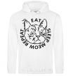 Men`s hoodie Eat sleep meow repeat White фото