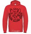 Men`s hoodie Eat sleep meow repeat bright-red фото