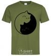 Men's T-Shirt Cat black and white millennial-khaki фото