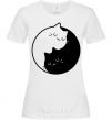 Women's T-shirt Cat black and white White фото