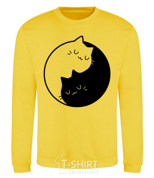 Sweatshirt Cat black and white yellow фото