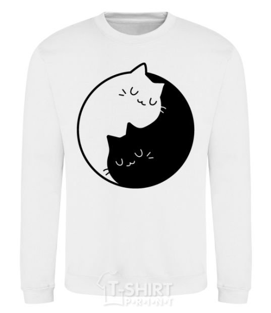 Sweatshirt Cat black and white White фото