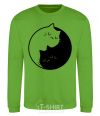 Sweatshirt Cat black and white orchid-green фото