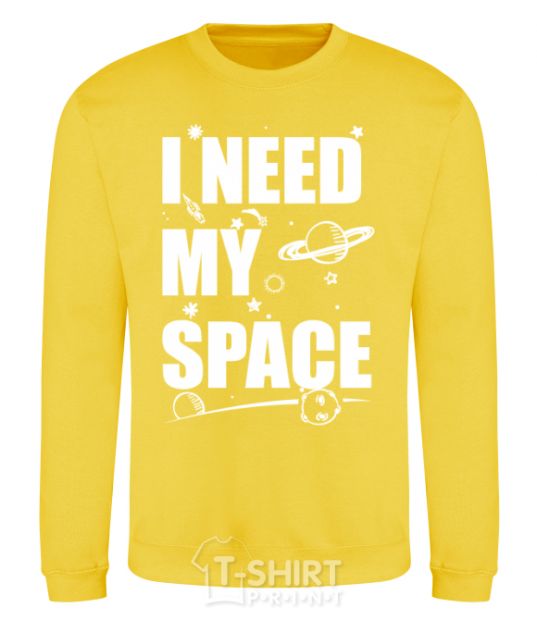 Sweatshirt I need my space yellow фото