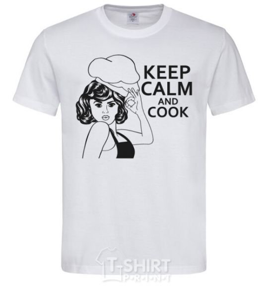 Men's T-Shirt Keep calm and cook White фото