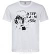 Мужская футболка Keep calm and cook Белый фото
