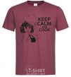 Мужская футболка Keep calm and cook Бордовый фото