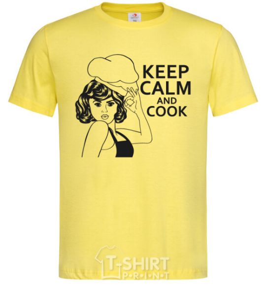 Men's T-Shirt Keep calm and cook cornsilk фото