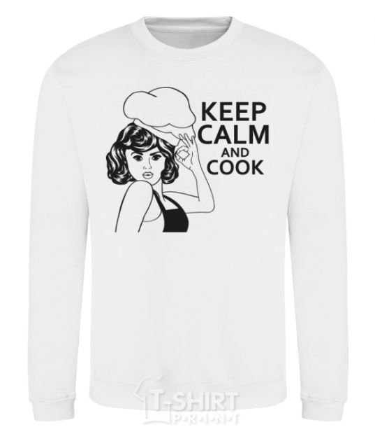 Sweatshirt Keep calm and cook White фото